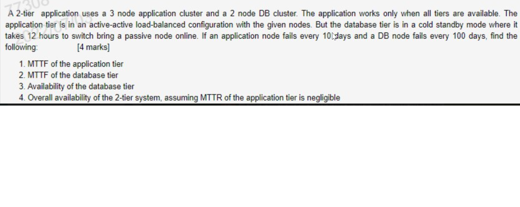 A 2 Tier Application Uses A 3 Node Application Cluster And A 2 Node Db Cluster The Application Works Only When All Tier 1