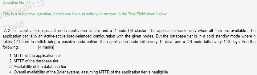 Question No 01 Besc04733 A Subjective Question Hence You Have To Write Your Answer In The Text Field Given Below 7730 1