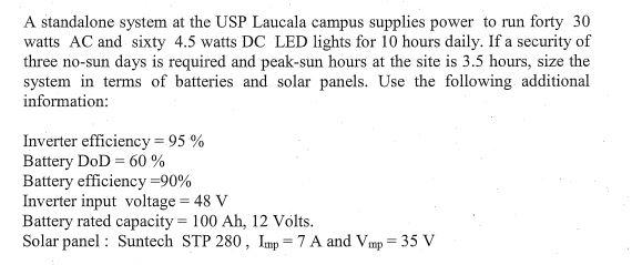 A Standalone System At The Usp Laucala Campus Supplies Power To Run Forty 30 Watts Ac And Sixty 4 5 Watts Dc Led Lights 1