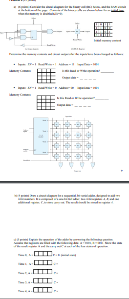 A 6 Consider The Circuit Diagram For The Hirury Cell Bc Below And The Ram Circuit At The Bottom Of The Page Conten 1