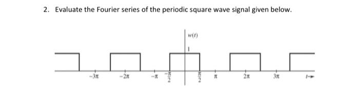 2 Evaluate The Fourier Series Of The Periodic Square Wave Signal Given Below W F 2x 3x 1