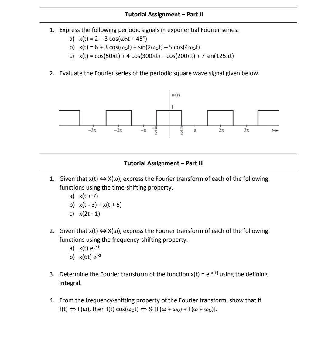 College Of Engineering And Information Technology Signals And Systems Ele 204 Bme 303 Tutorial Matlab Assignment If An 2