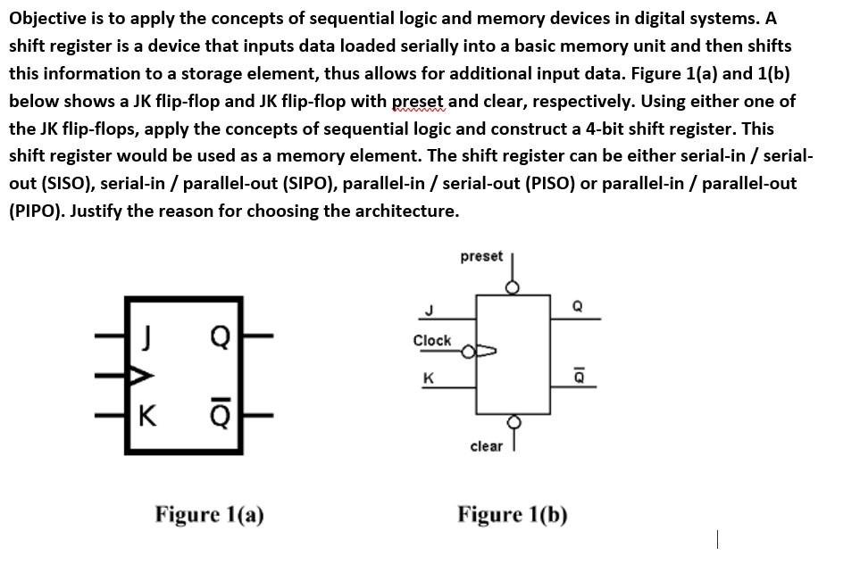 Objective Is To Apply The Concepts Of Sequential Logic And Memory Devices In Digital Systems A Shift Register Is A Devi 1