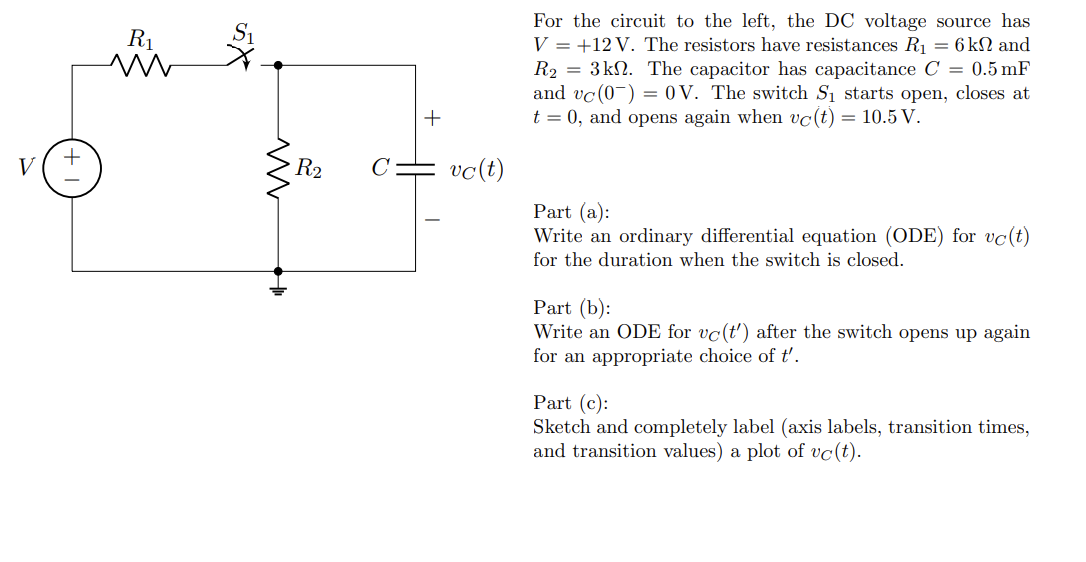 V R Ww M R Vc T For The Circuit To The Left The Dc Voltage Source Has V 12 V The Resistors Have Resistances 1