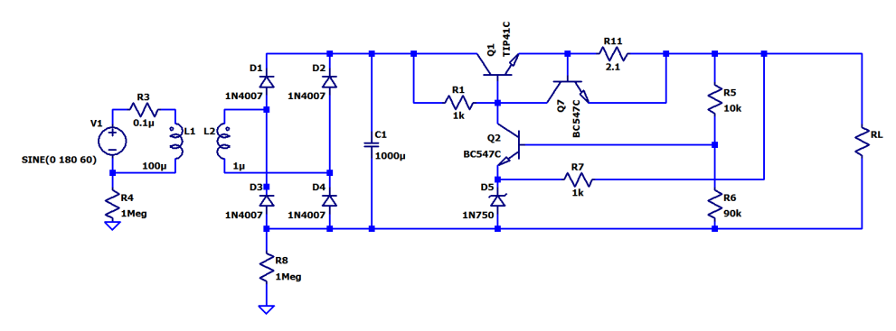 About Bipolar Junction Transistors Applications Full Wave Rectifier With Output Voltage Regulation For The Circuit Bel 1