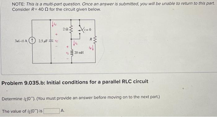 Note This Is A Multi Part Question Once An Answer Is Submitted You Will Be Unable To Return To This Part Consider R 3