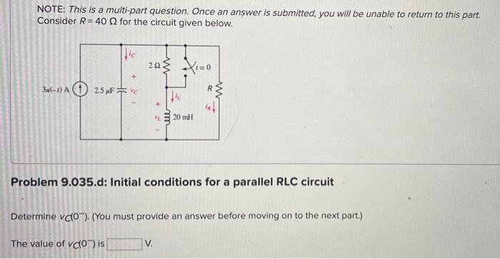 Note This Is A Multi Part Question Once An Answer Is Submitted You Will Be Unable To Return To This Part Consider R 5