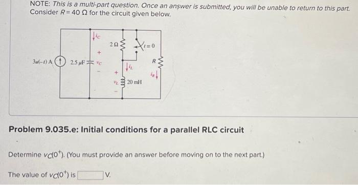 Note This Is A Multi Part Question Once An Answer Is Submitted You Will Be Unable To Return To This Part Consider R 6
