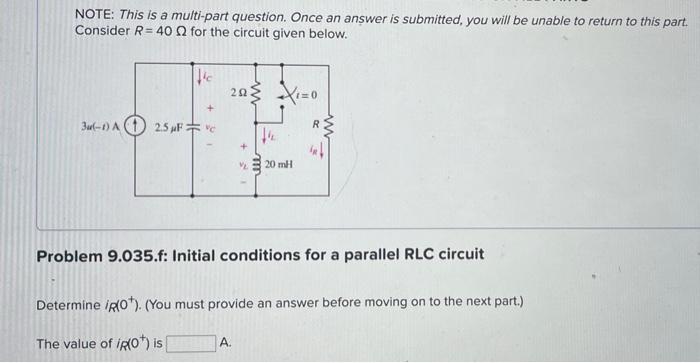 Note This Is A Multi Part Question Once An Answer Is Submitted You Will Be Unable To Return To This Part Consider R 7