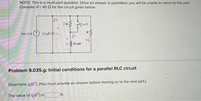 Note This Is A Multi Part Question Once An Answer Is Submitted You Will Be Unable To Return To This Part Consider R 8