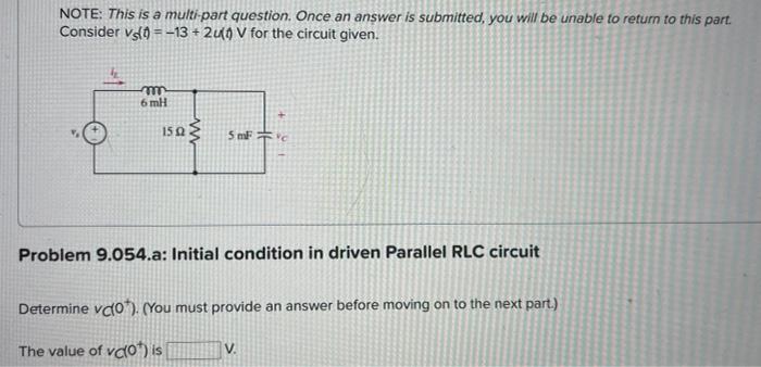 Multi Part Question 1