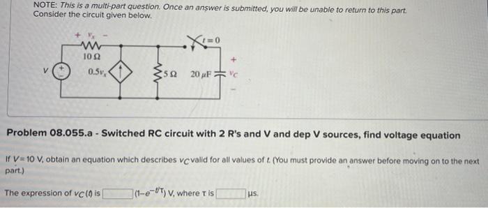 Note This Is A Multi Part Question Once An Answer Is Submitted You Will Be Unable To Return To This Part Consider Th 1