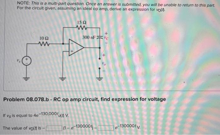Note This Is A Multi Part Question Once An Answer Is Submitted You Will Be Unable To Return To This Part For The Cir 2
