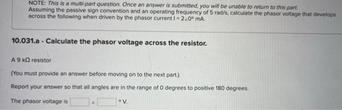 Note This Is A Multi Part Question Once An Answer Is Submitted You Will Be Unable To Return To This Part Assuming Th 1