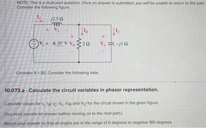 Note This Is A Multi Part Question Once An Answer Is Submitted You Will Be Unable To Return To This Part Consider Th 1