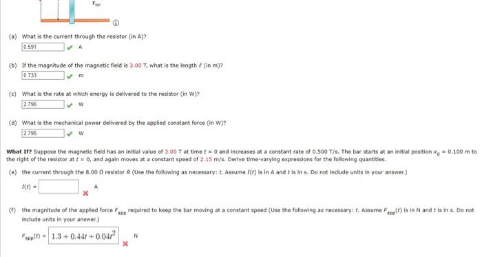 Details My Notes Ask Your Teacher In The Figure Below A Metal Bar Sitting On Two Parallel Conducting Ralls Connected T 5
