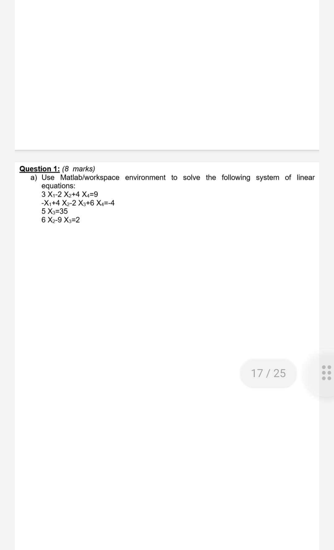 Q17 Please Solve All Of This Question Using Matlab Program 1