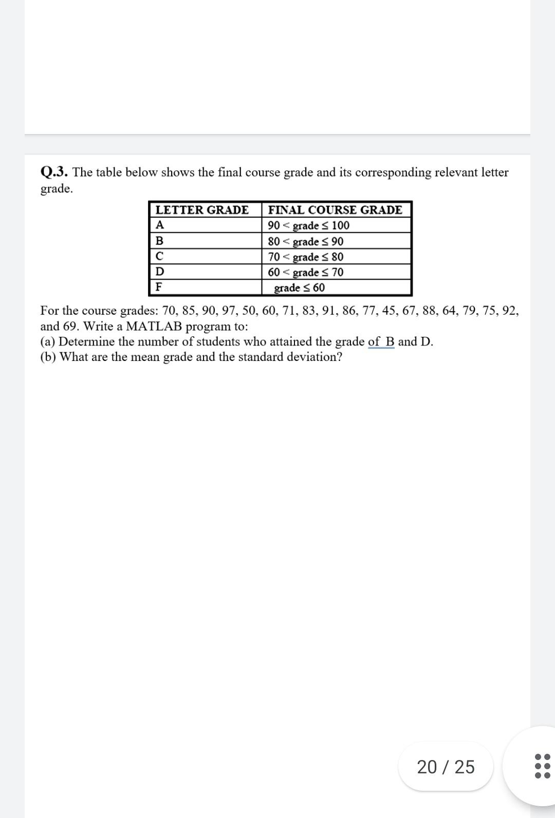 Q20 Please Solve All Of This Question Using Matlab Program 1