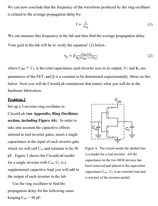 We Can Now Conclude That The Frequency Of The Waveform Produced By The Ring Oscillator Is Related To The Average Propaga 1