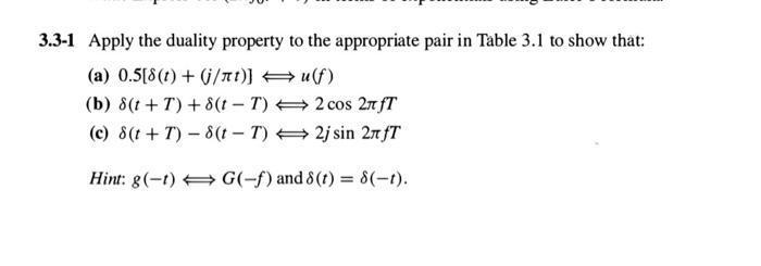 3 3 1 Apply The Duality Property To The Appropriate Pair In Table 3 1 To Show That A 0 5 8 1 J Nt U F B 8 1