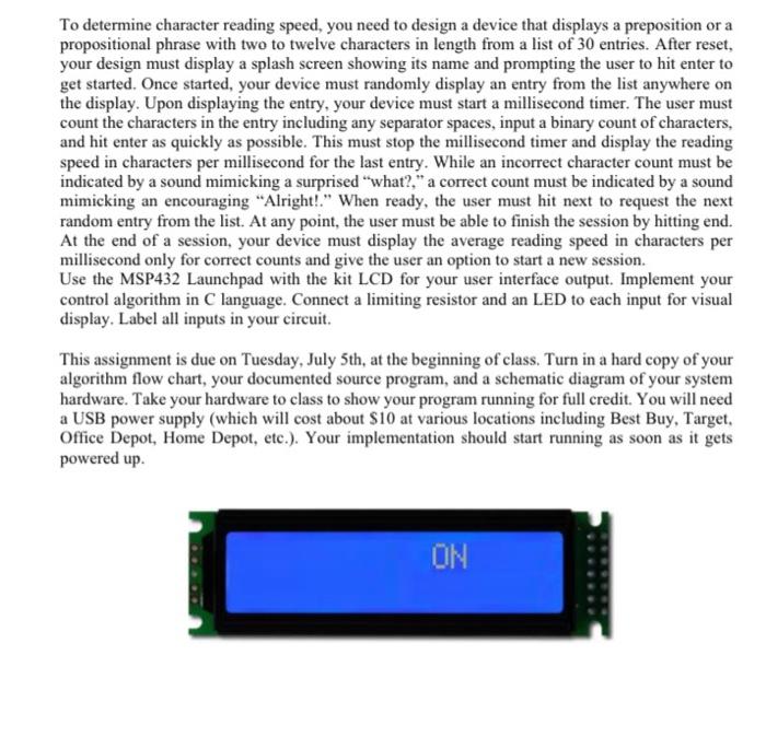 To Determine Character Reading Speed You Need To Design A Device That Displays A Preposition Or A Propositional Phrase 1