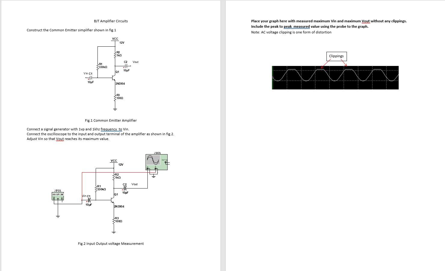 Bjt Amplifier Circuits Activity Instructions Do The Task Using Multisim Application So That You Could Place Your Graph 1