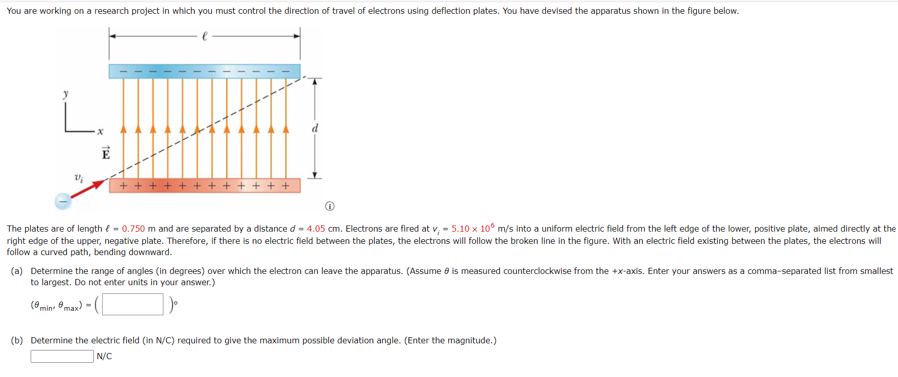 You Are Working On A Research Project In Which You Must Control The Direction Of Travel Of Electrons Using Deflection Pl 1