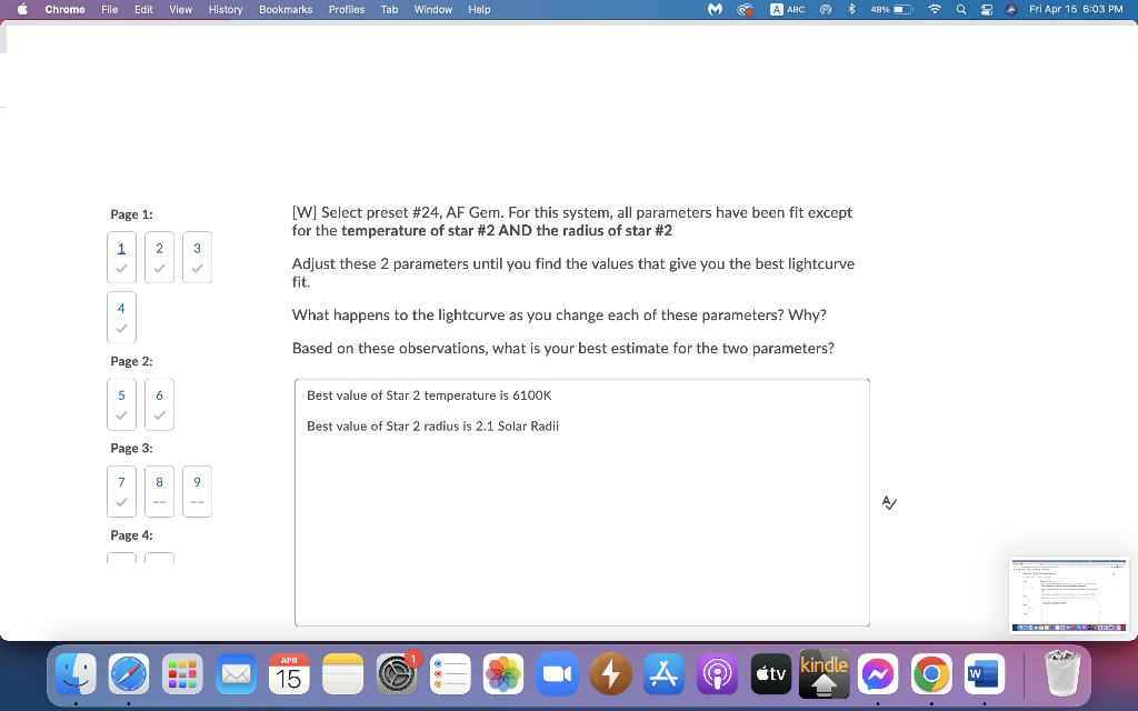 Chrome File Edit View History Bookmarks Profiles Tab Window Help A Abc 23 48 Fri Apr 15 6 03 Pm Page 1 1 2 W Select 1