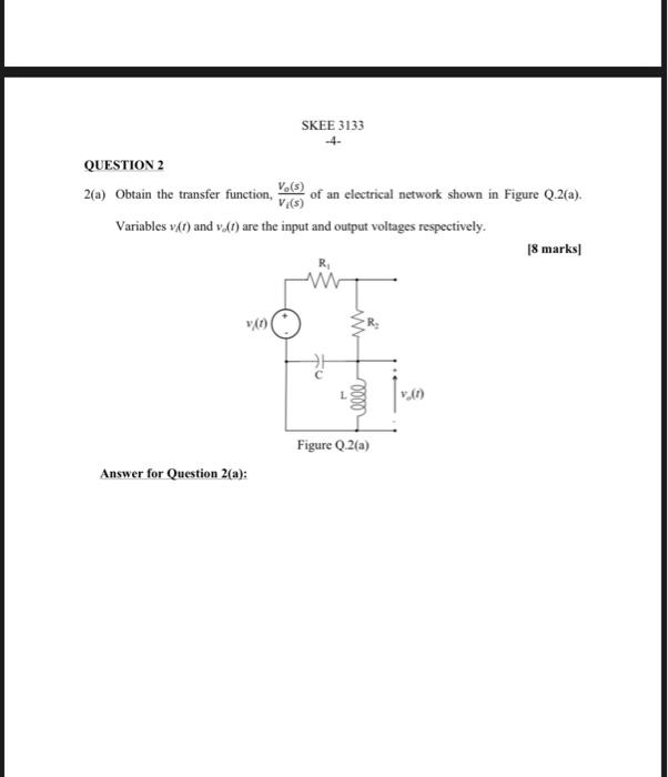 Back Name 0 I Question I A A Transfer Function Of A Power Control System Is Given As X S 10 Y S 45 7 Answer 5