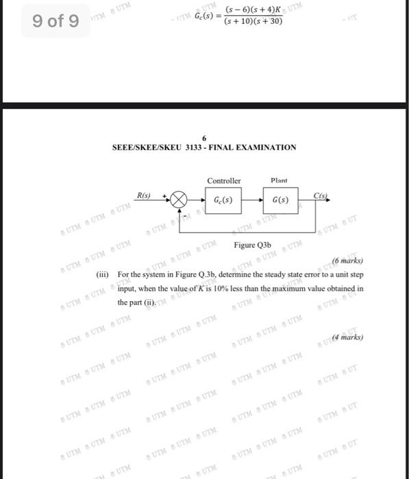 Back Name 0 I Question I A A Transfer Function Of A Power Control System Is Given As X S 10 Y S 45 7 Answer 10
