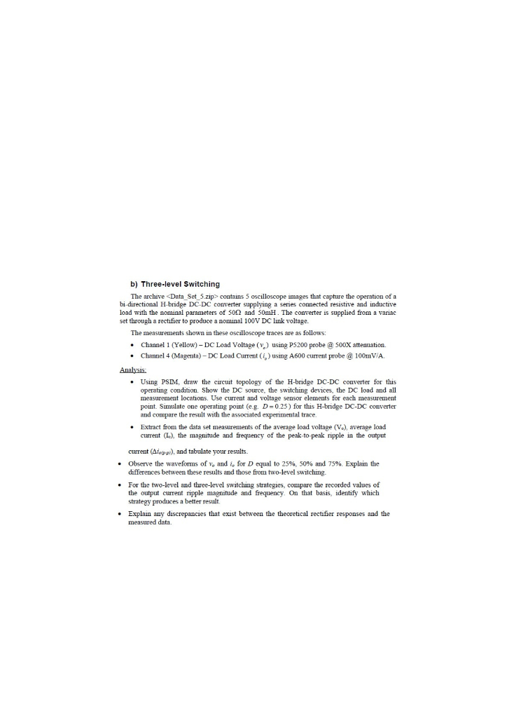 B Three Level Switching The Archive Data Set 5 Zip Contains 5 Oscilloscope Images That Capture The Operation Of A Bi 1