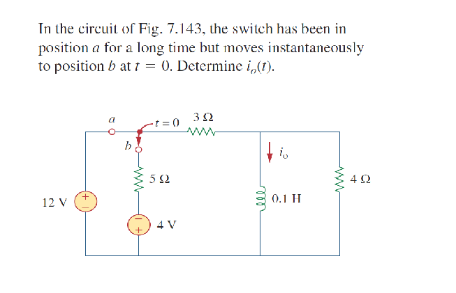 In The Circuit Of Fig 7 143 The Switch Has Been In Position A For A Long Time But Moves Instantaneously To Position B 1