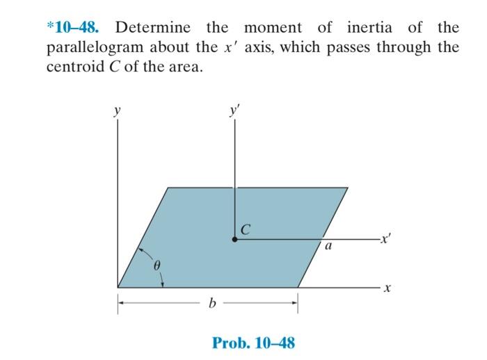 10 41 Determine The Moment Of Inertia For The Beam S Cross Sectional Area About The Y Axis Y Y 1 In 3 In C 3 In 1 2