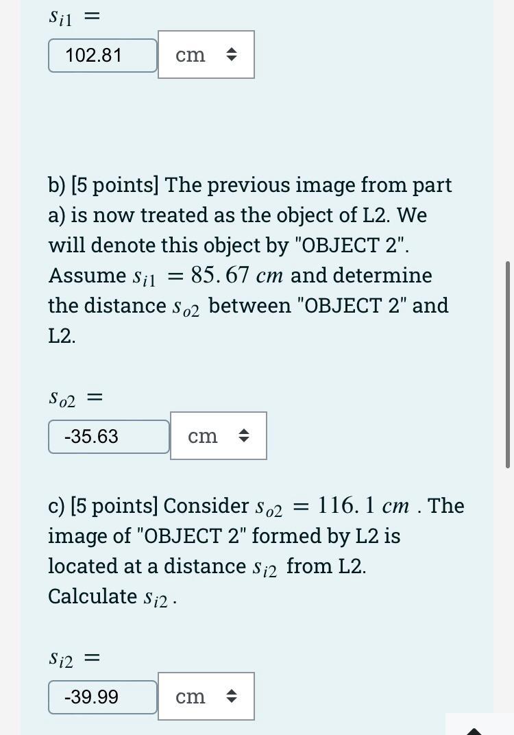 A Thin Biconvex Lens Labelled Ll In The Figure Having A Focal Length Of 61 Cm Is Located At A Distance D 225 Cm In F 2