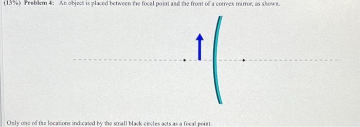 13 Problem 4 An Object Is Placed Between The Focal Point And The Front Of A Convex Mirror As Shown 1 Only One Of T 1