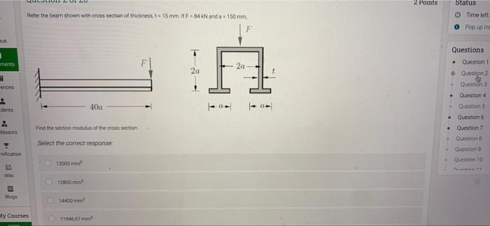 Bus 1 Ments Ii Ences 2 Fessors Nification Wik Blogs Refer The Bearn Shown With Cross Section Of Thickness T 15 Mm If F 1
