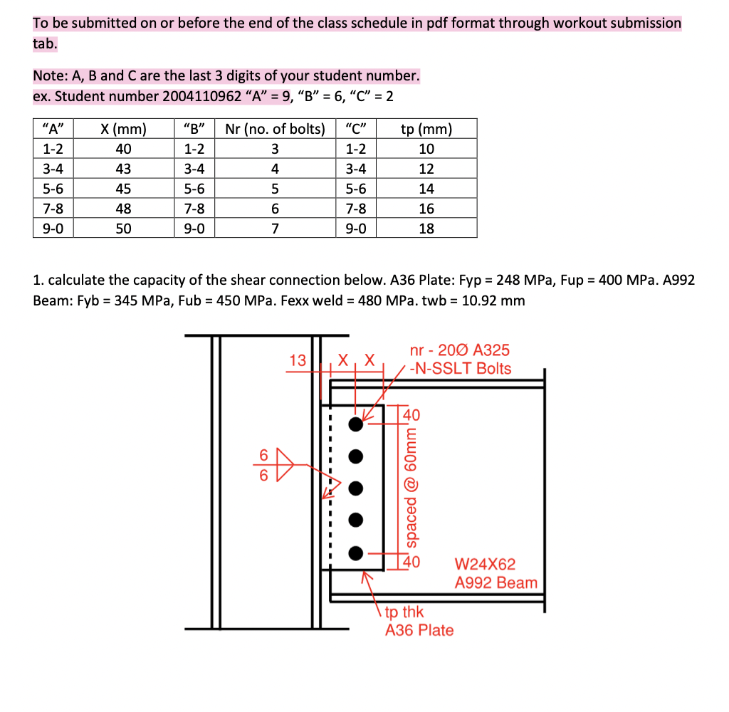 To Be Submitted On Or Before The End Of The Class Schedule In Pdf Format Through Workout Submission Tab Note A B And 1