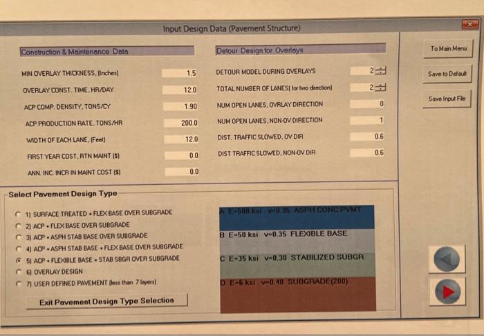 1 Input The Following Design Parameters In Fps21 3 Figures Below 2 Run The Design And Provide The Pavement Structur 4