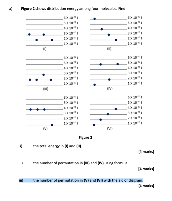 A Figure 2 Shows Distribution Energy Among Four Molecules Find 6 X 10 20 J 5 X 10 20 J 4 X 10 20 J I Ii Iii 1 I 1
