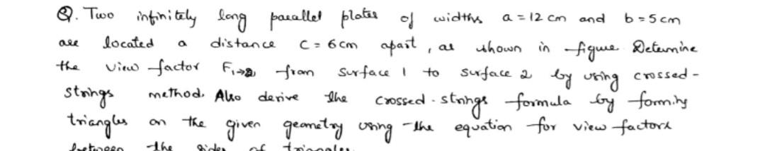 Q Two Are Infinitely Long Parallel Plater Of Widths Distance C 6cm Apart Surface I To Strings Triangles Between Loca 1