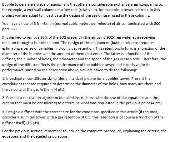 Bubble Towers Are A Piece Of Equipment That Offers A Considerable Exchange Area Comparing To For Example A Wet Wall C 1
