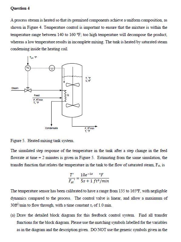 Question 4 A Process Stream Is Heated So That Its Premixed Components Achieve A Uniform Composition As Shown In Figure 1
