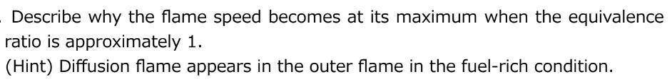 Describe Why The Flame Speed Becomes At Its Maximum When The Equivalence Ratio Is Approximately 1 Hint Diffusion Flam 1