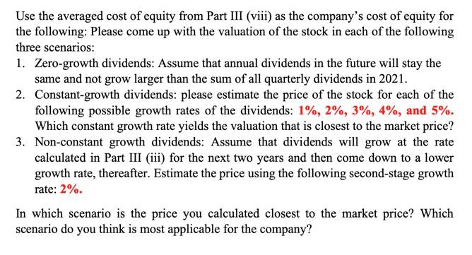 Average Cost Of Equity 0 07100122208 Current Quarterly Dividends 2021 Projected Dividend Growth Rate 2022 1 734215836 1