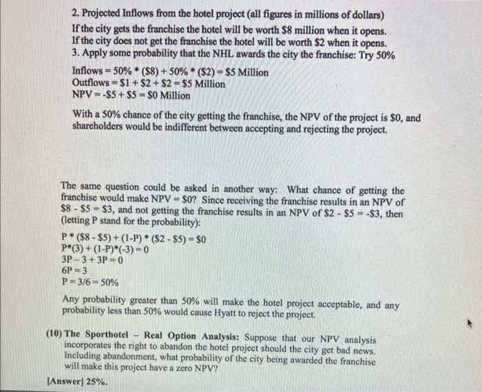 Return To The Sport Hotel Example In The Course Notes The Lesson And In Chapter 9 Suppose That Everything Stays The S 4