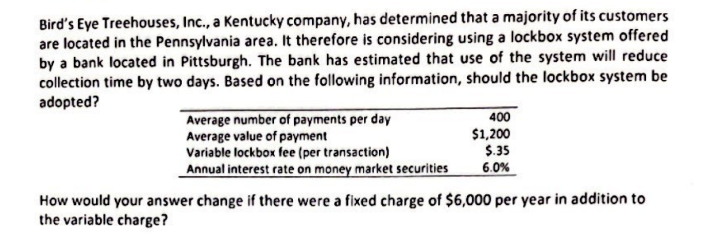 Bird S Eye Treehouses Inc A Kentucky Company Has Determined That A Majority Of Its Customers Are Located In The Penn 1