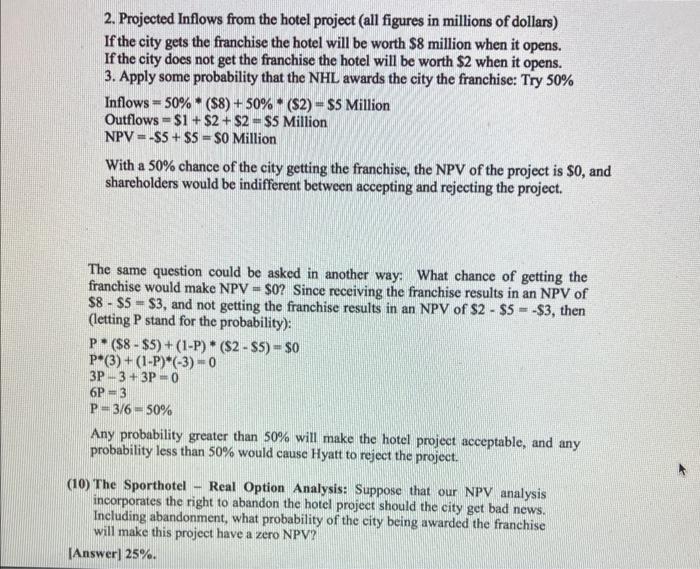 This Question Is A Variant Of The Sport Hotel Example That Was Presented In Class In The Class Notes And In The Real O 3