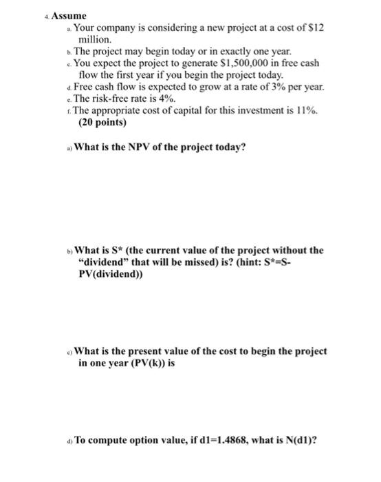 1 Consider The Projects Below 15 Points Project 1 2 3 0 1 2 3 200 000 50 000 75 000 125 000 250 000 675 000 2
