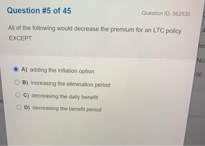 En Question 1 Of 45 What Exists Between Two States When A Person With A Partnership Policy Can Move To Another State Af 2