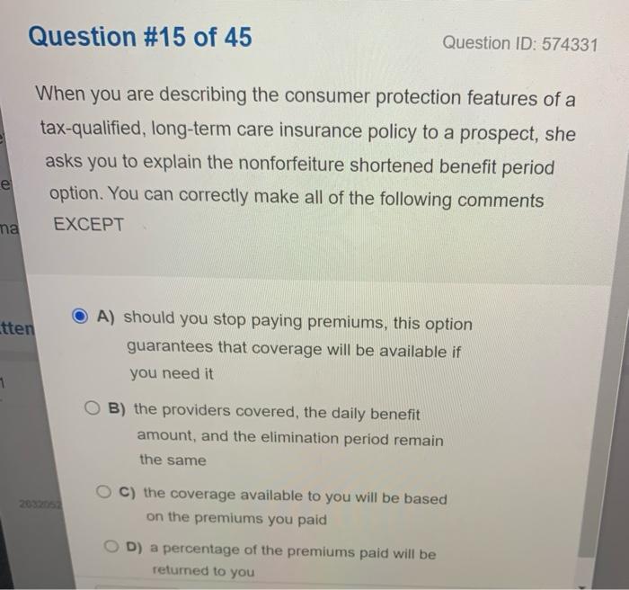 En Question 1 Of 45 What Exists Between Two States When A Person With A Partnership Policy Can Move To Another State Af 7